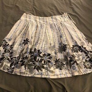 Gray and blue floral skirt